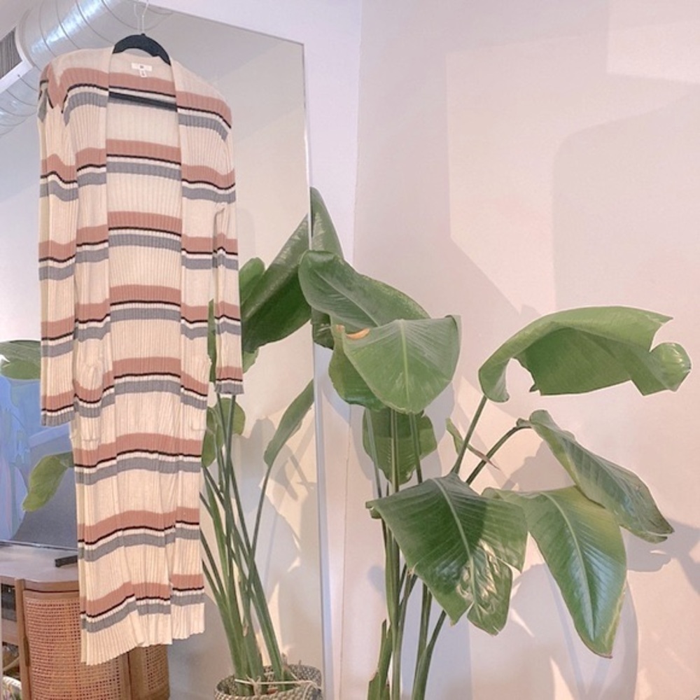 BP. Ribbed Light Knit Cocoon Cardigan Sweater Robe